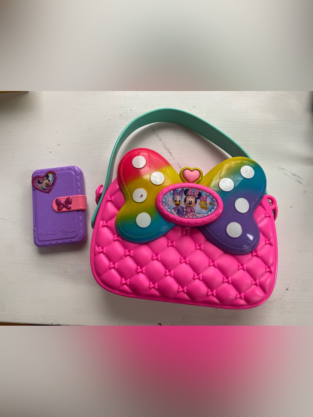 3 for $10- Minnie Mouse Junior Happy Helper Purse Crossbody rainbow kids Handbag